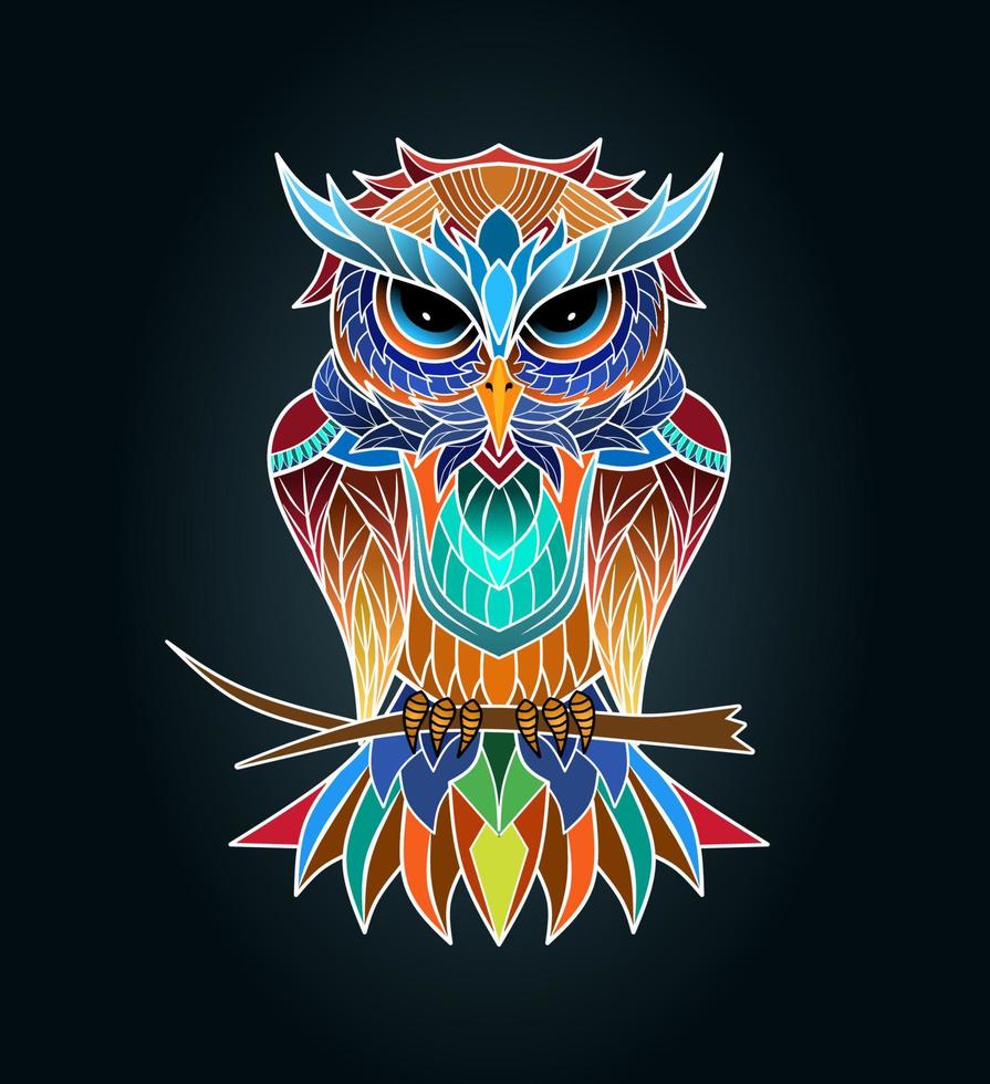 Colorful owl vector t-shirtshirt design