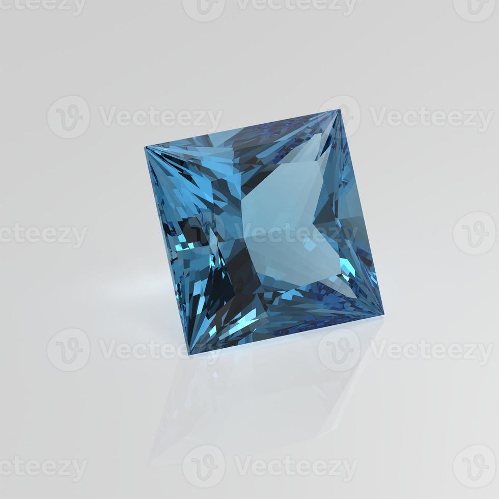 aquamarine gemstone princess 3D render photo