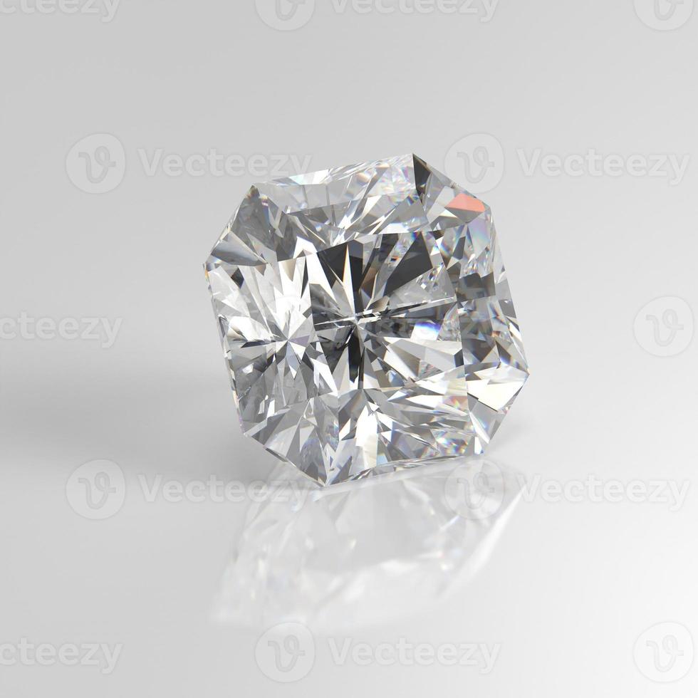 diamante piedra preciosa radiante cuadrado 3d render foto