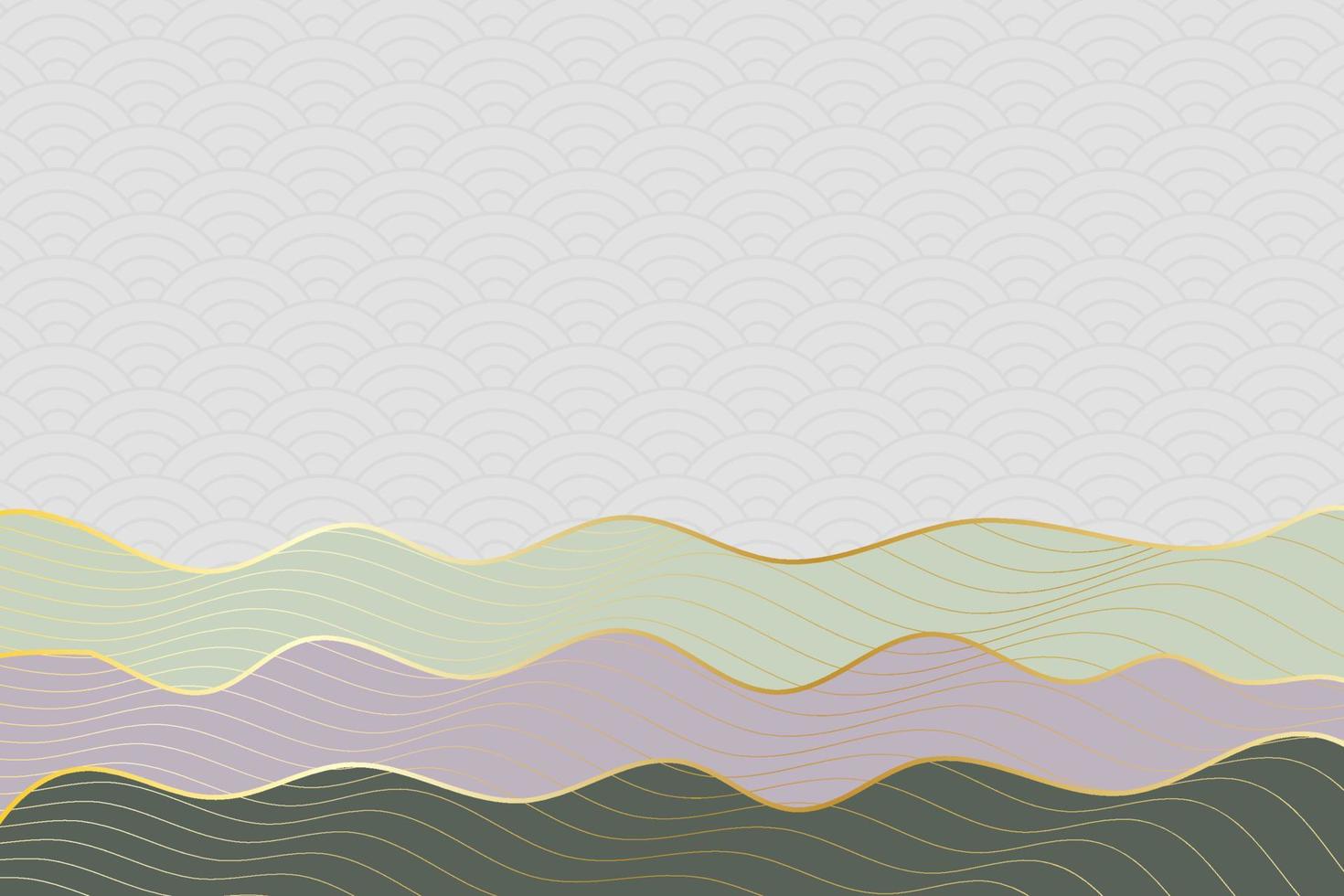 fondo de estilo de onda abstracto con patrón japonés geométrico y líneas de rayas onduladas vector