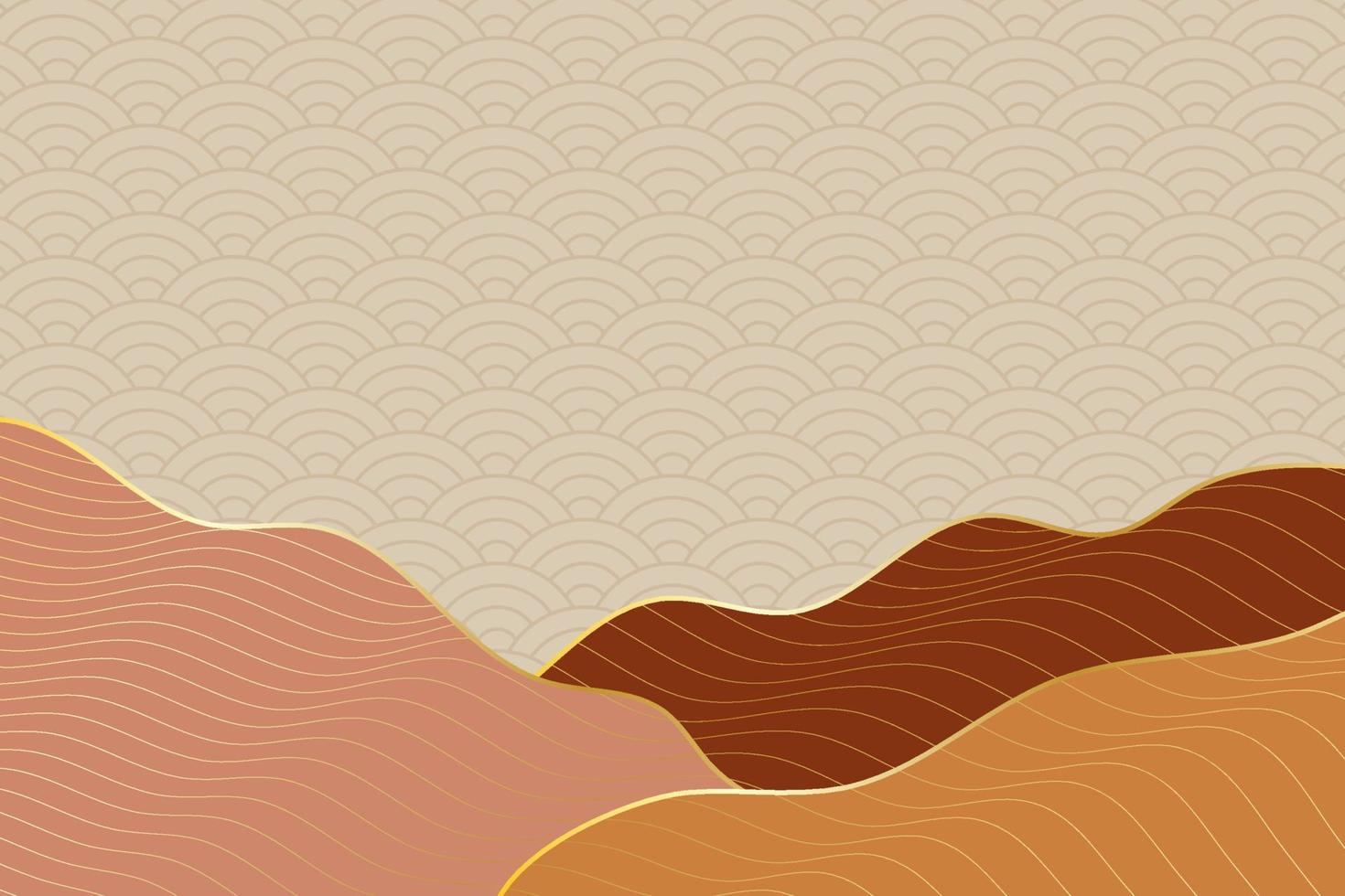 abstract wave style background with geometric japanese pattern and wavy striped lines vector