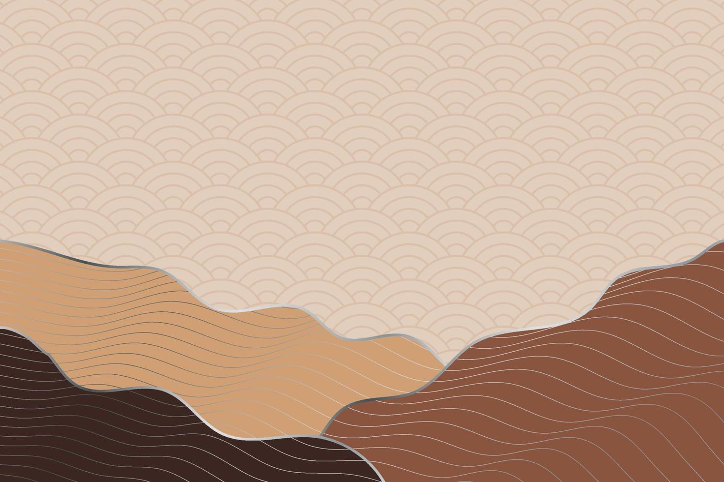 abstract wave style background with geometric japanese pattern and wavy striped lines vector
