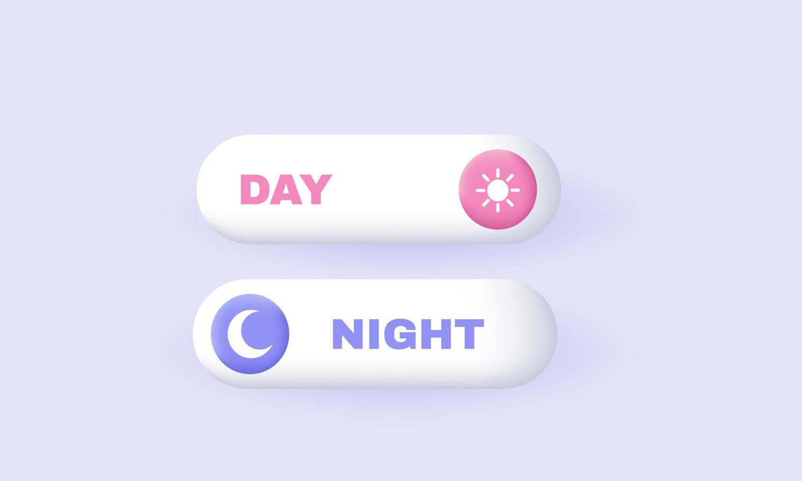 day night switcher web site button icon 3d realistic vector