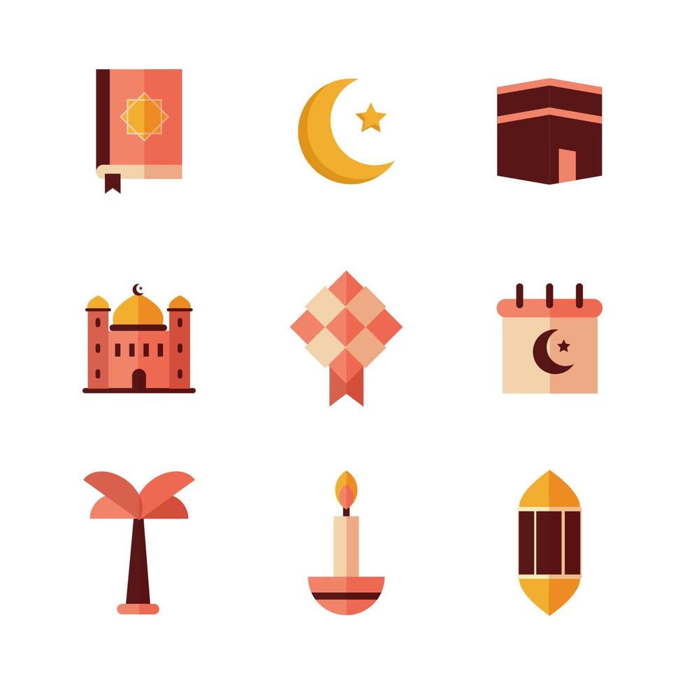 Ramadan Mubarak Icon Collections vector