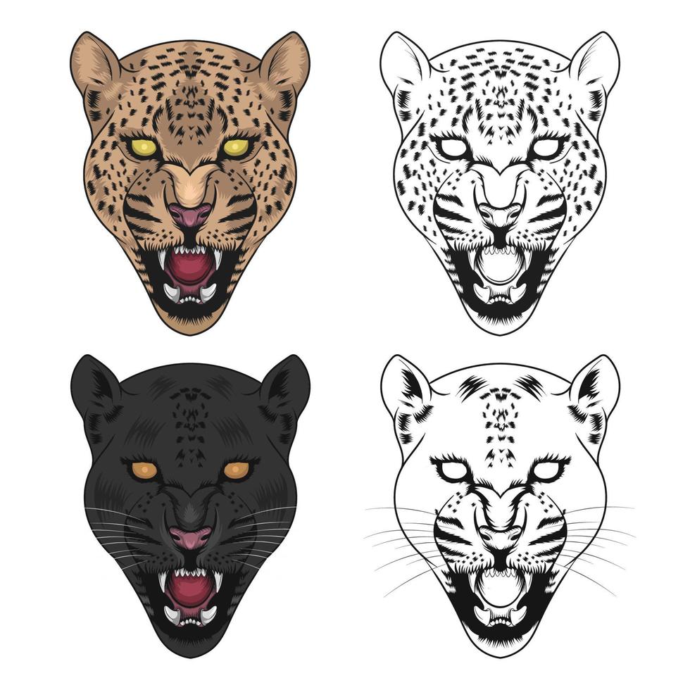 ilustración vectorial de leopardo vector