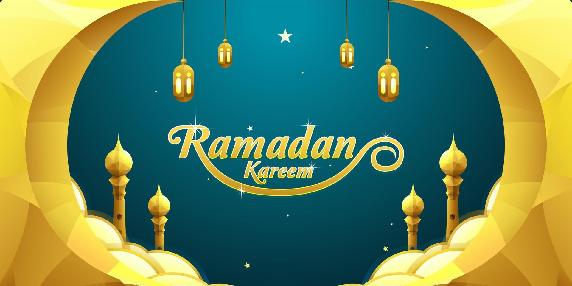 Background with colorful islamic vector