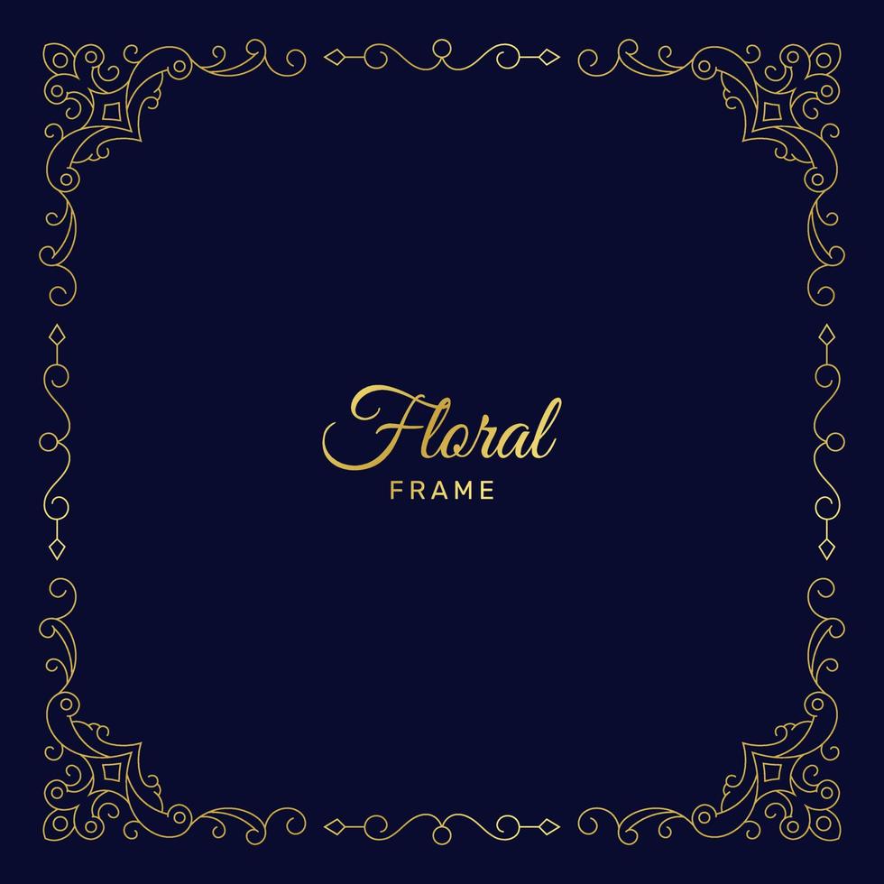 Abstract golden floral frame background. -  Vector. vector