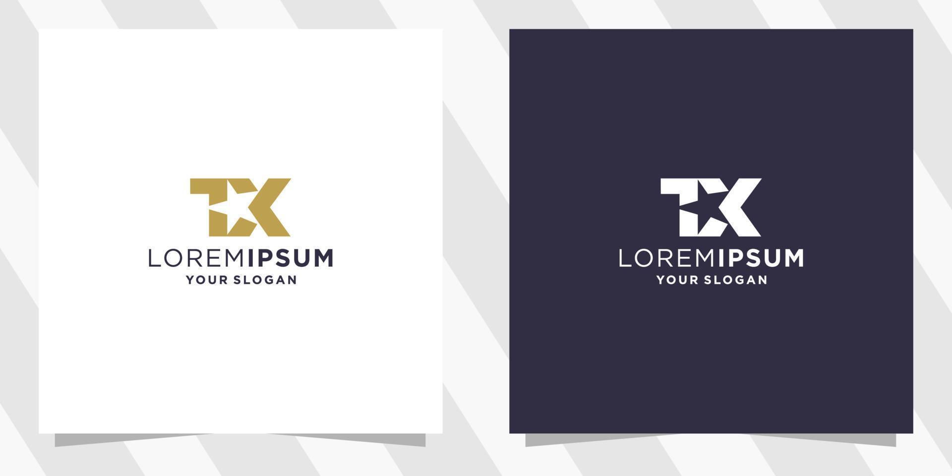 letter tx star logo template vector