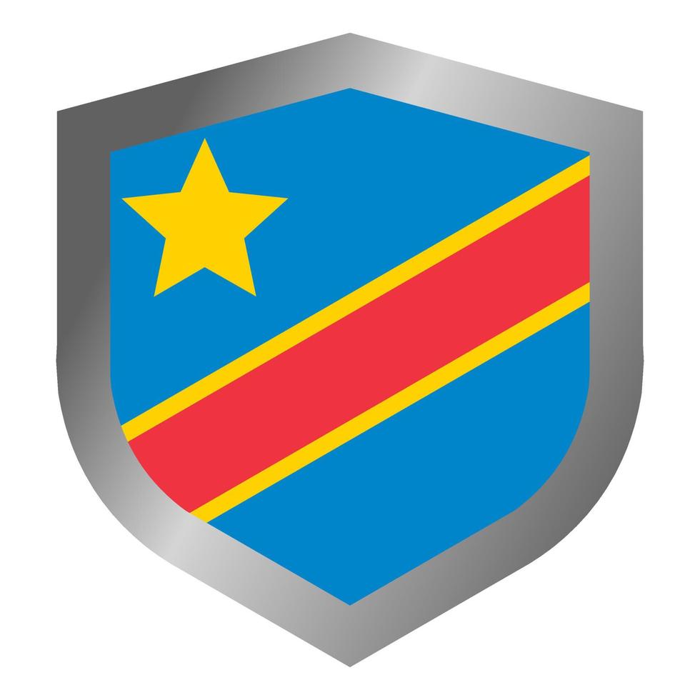 escudo de la bandera de la república democrática del congo vector