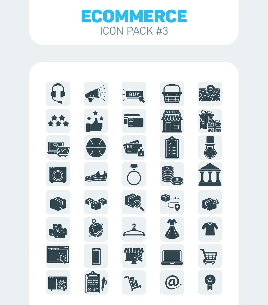 Ecommerce Solid Icons Pack 3, E-Commerce Fill Vector Icons Set