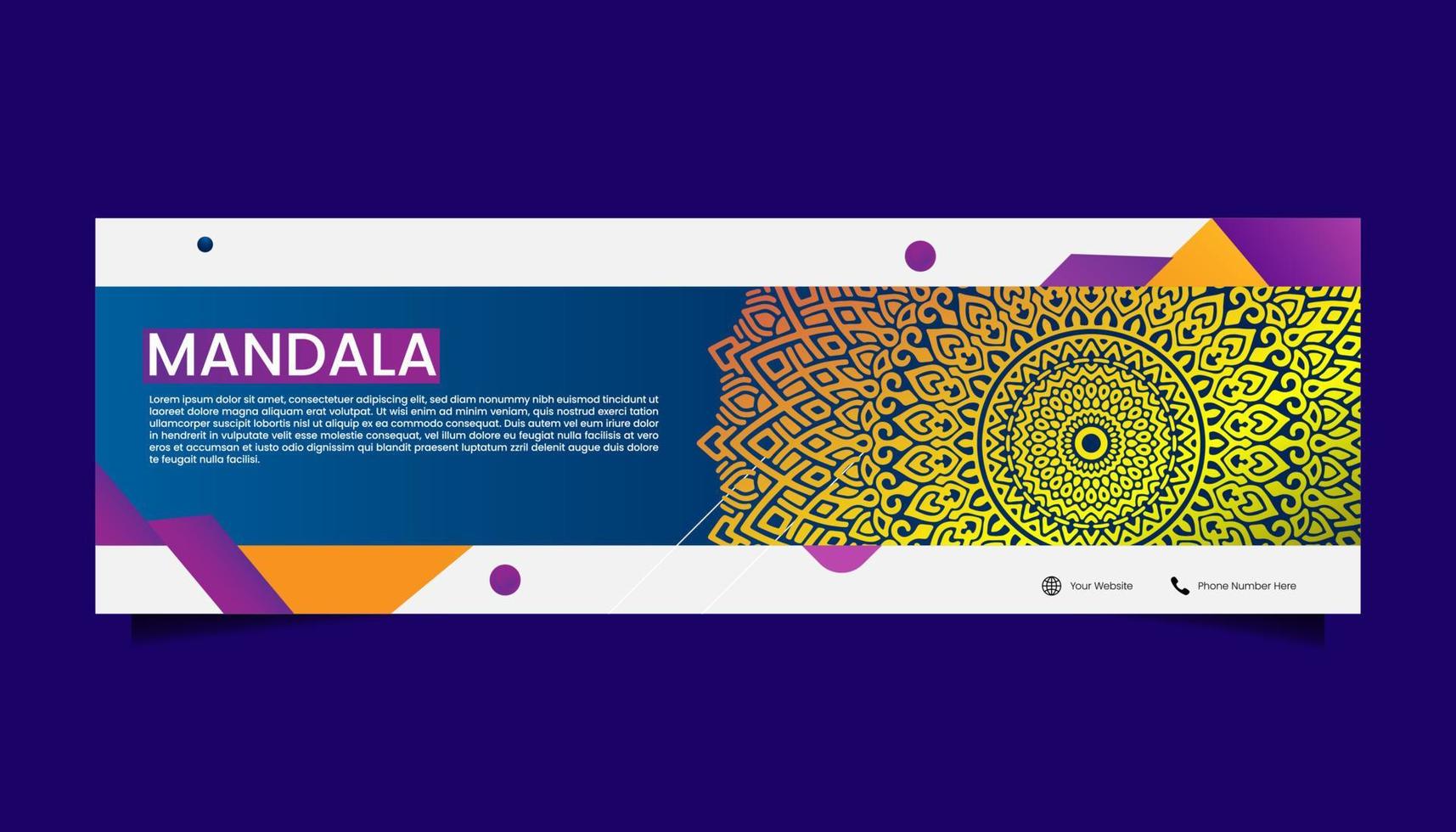 Mandala ornate background for web banner business vector