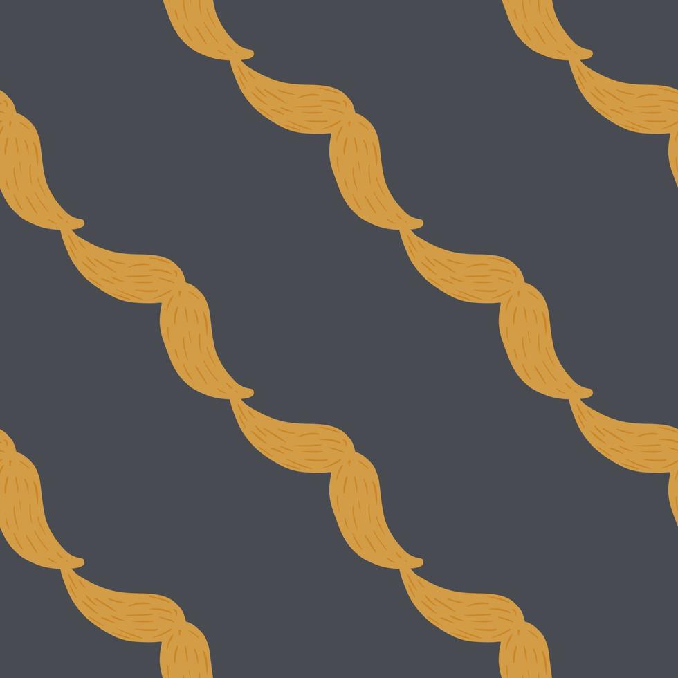 Mustache seamless pattern on. Vintage barber shop in doodle style. vector