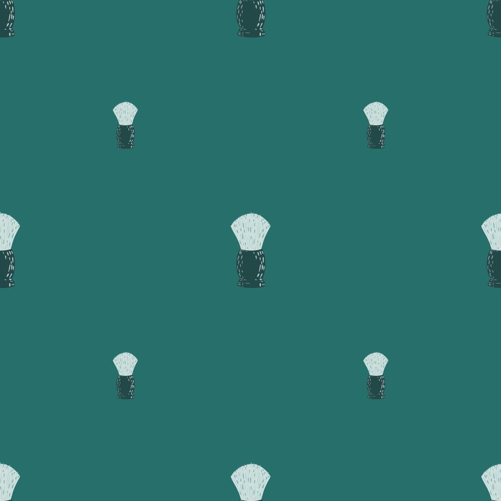 Shaving brush seamless pattern. Barber shop in doodle style. vector