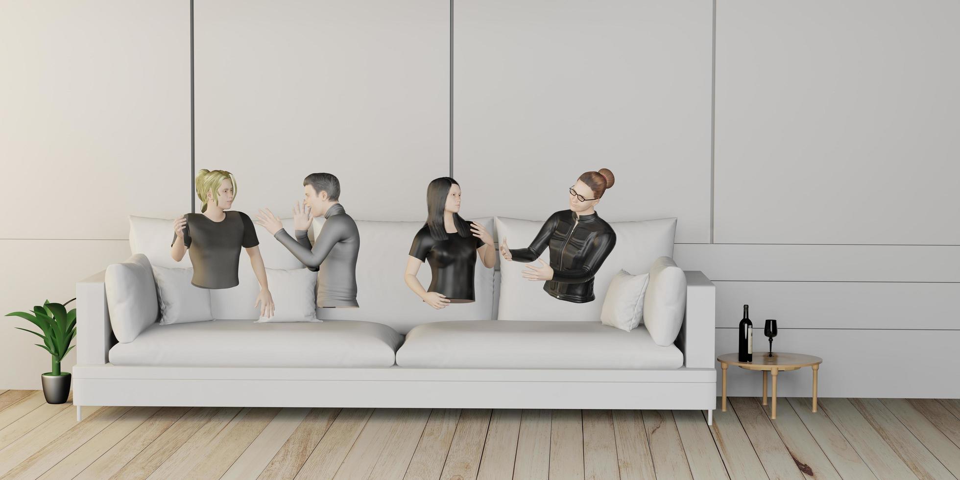 Avatars VR glasses in Metaverse friendship in social and social network party fun Seminar in Metaverse photo