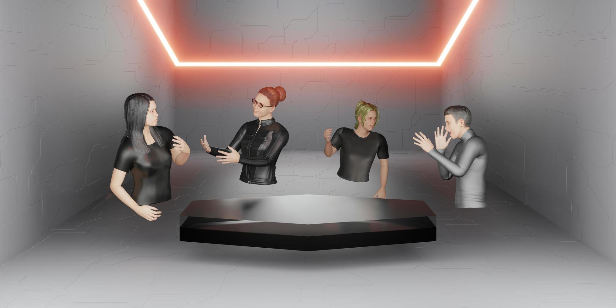 Avatars in Metaverse Online Store Merchandising in Metaverse via VR Cameras The Sandboxes and Online Meetings photo