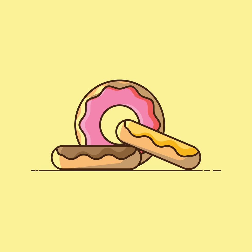 Donut Cartoon Illustration vector