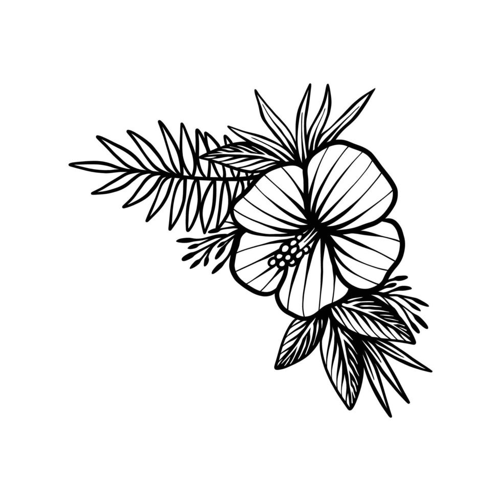 vector de ilustración vintage floral de dibujo a mano