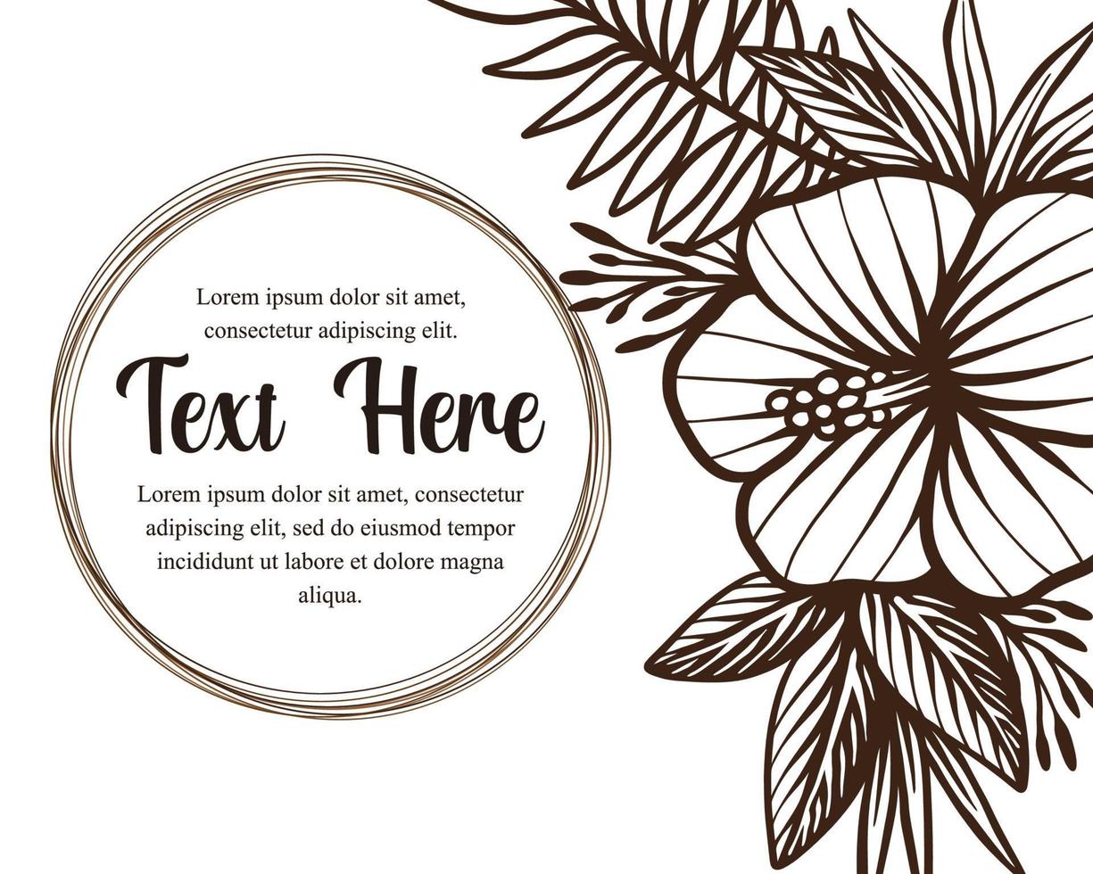 Hand drawing beautiful card template with composition of flowers floral frame illustration vector
