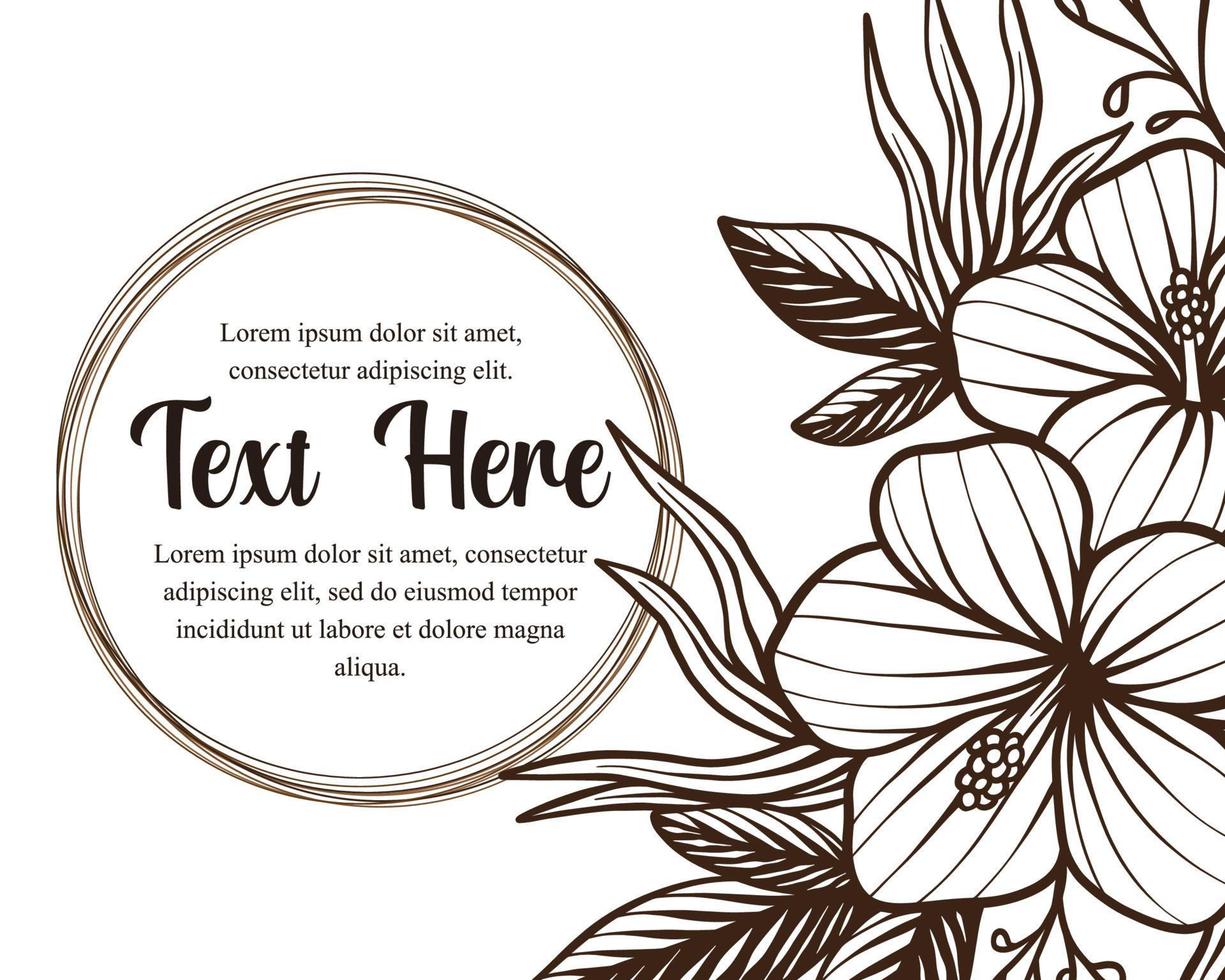 Hand drawing beautiful card template with composition of flowers floral frame illustration vector
