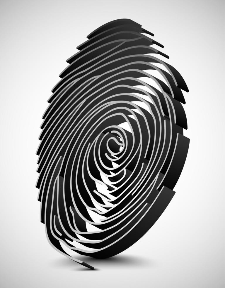 White fingerprint scanner. Vector 3D illustration