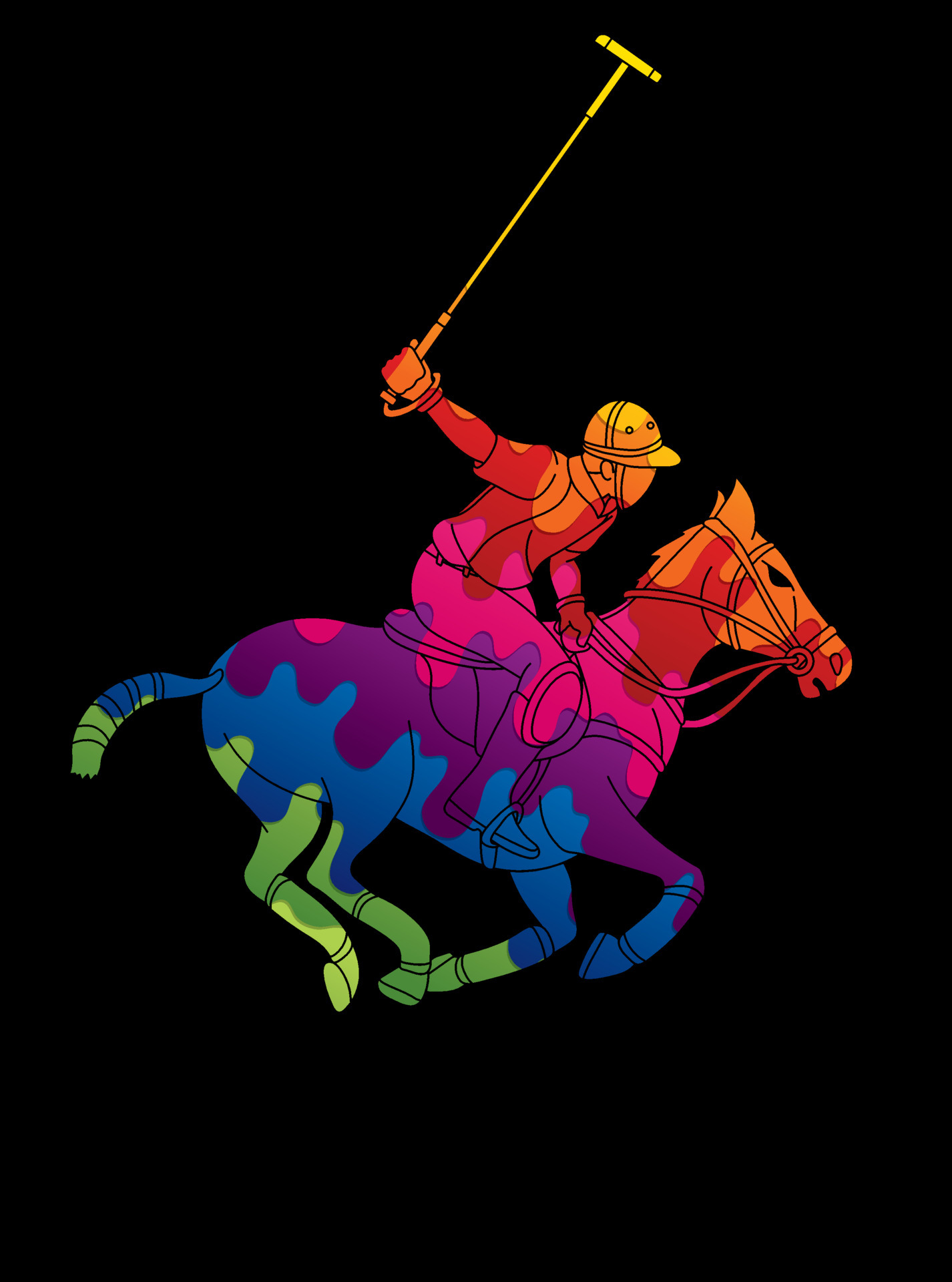 Abstract Polo Horse Action 6572113 Vector Art at Vecteezy