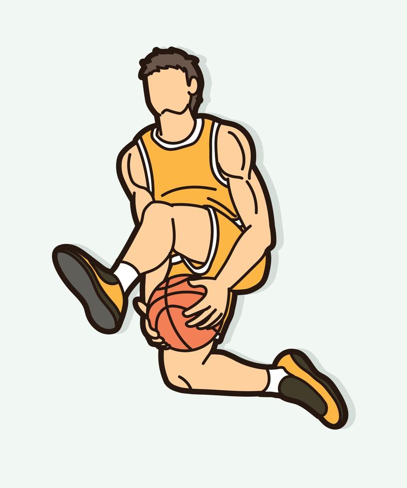 Basketball Player Jumping Action vector