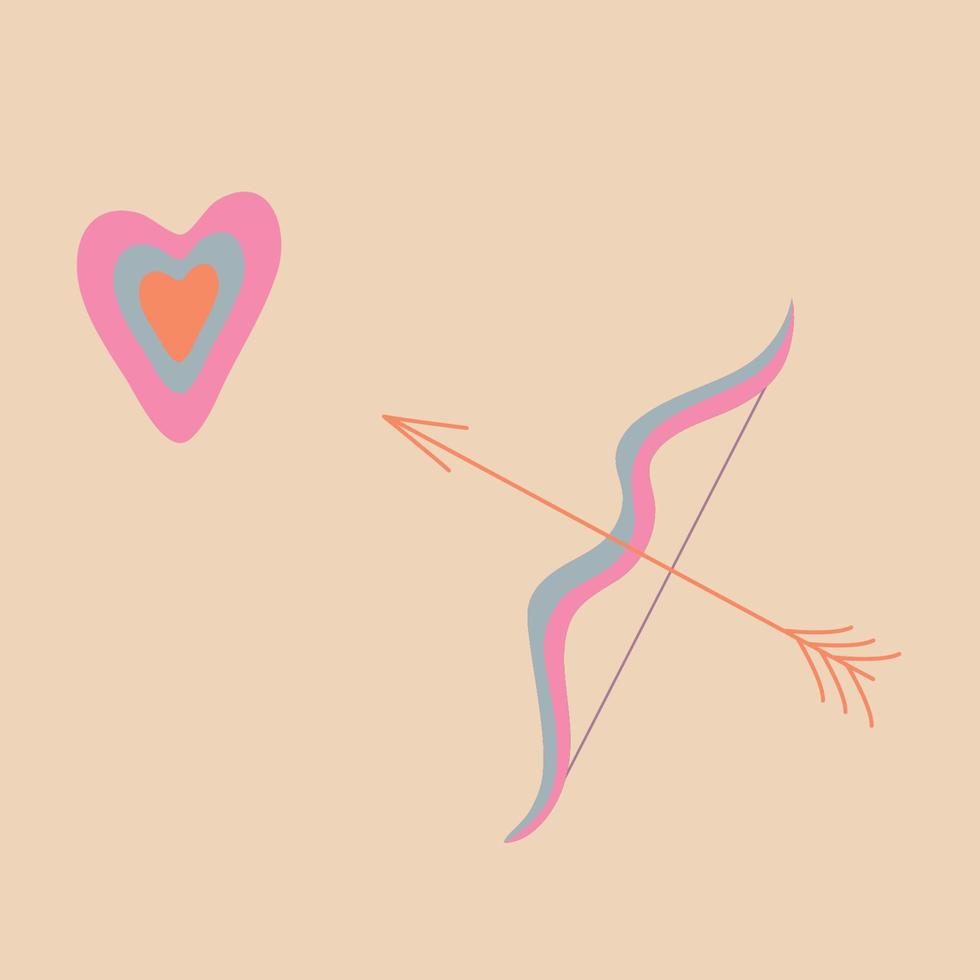 Cupid s arrow aims at the heart. Vector design concepts for Valentine s