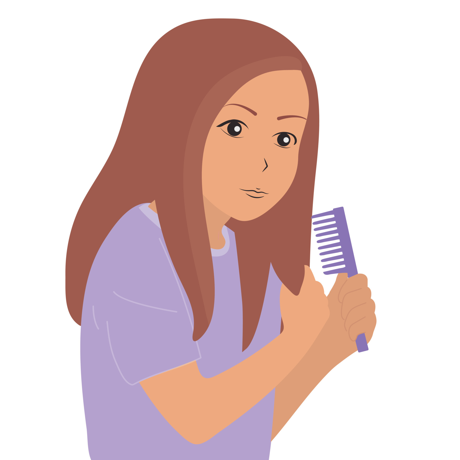 The girl is combing her hair, holding a lock of brown hair in her hand 6572731 Vector Art at Vecteezy The girl is combing her hair, holding a lock of brown hair in her hand 6572731 Vector Art at Vecteezy