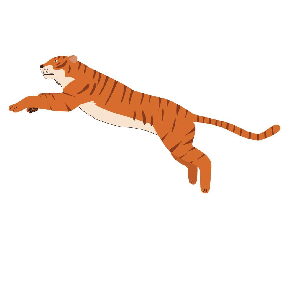 tigre, símbolo del nuevo año 2022. fondo blanco, plano vector