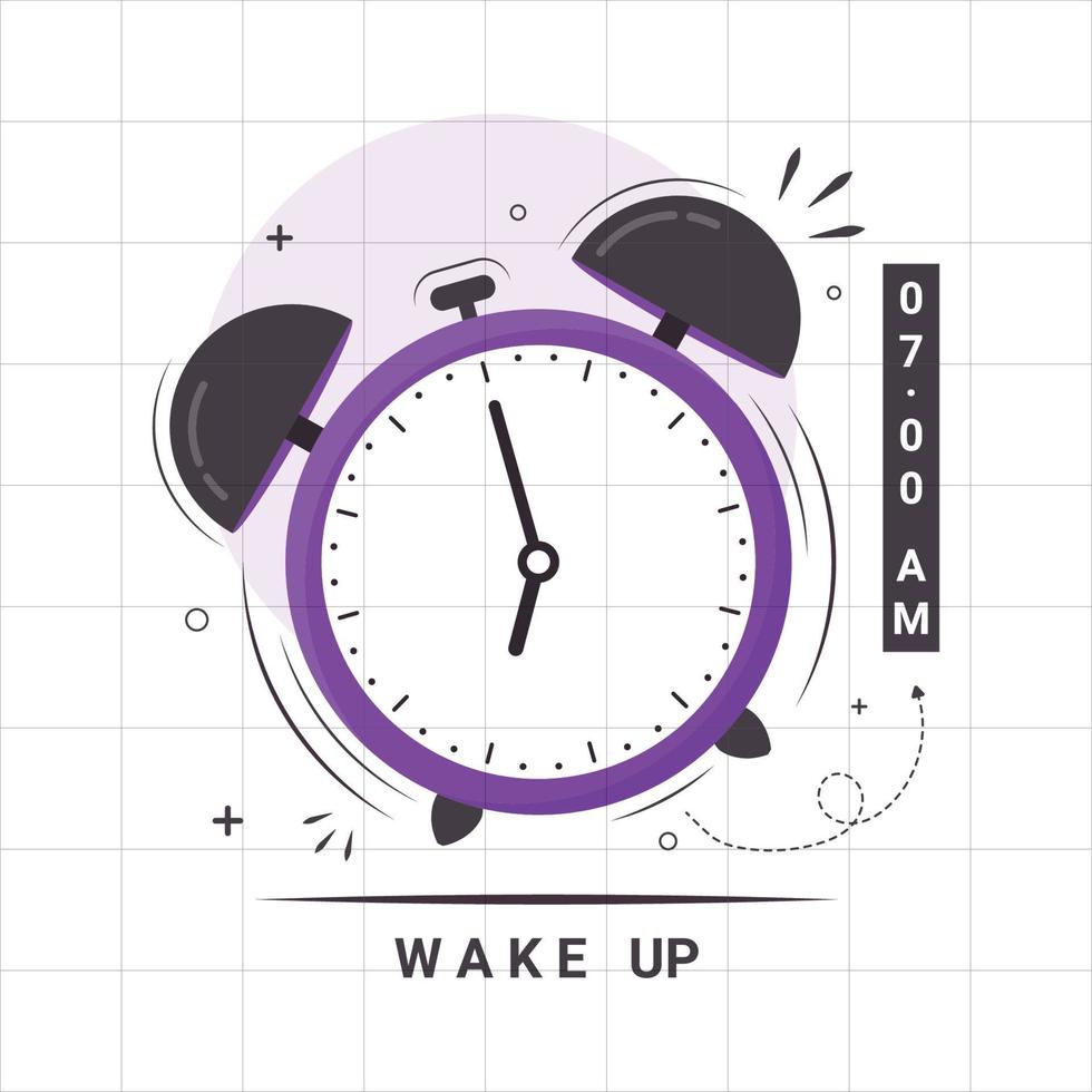 Alarm clock to wake up to work. vector illustration