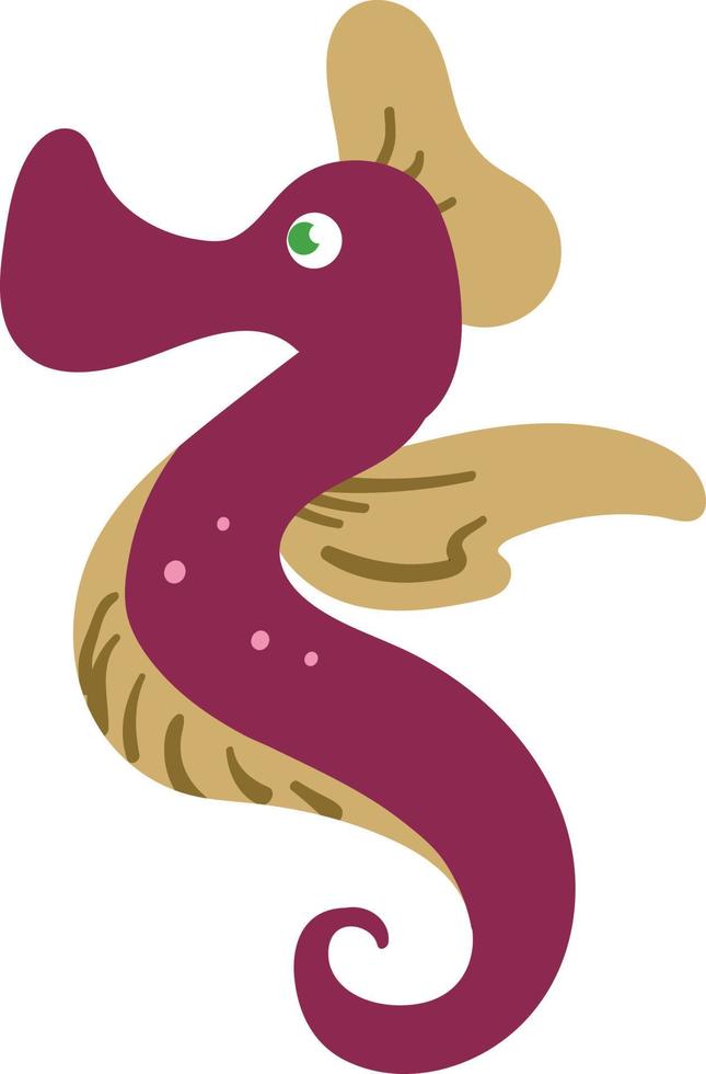 Underwater Sea Horse. Cute Marine Life Animal Characters. vector