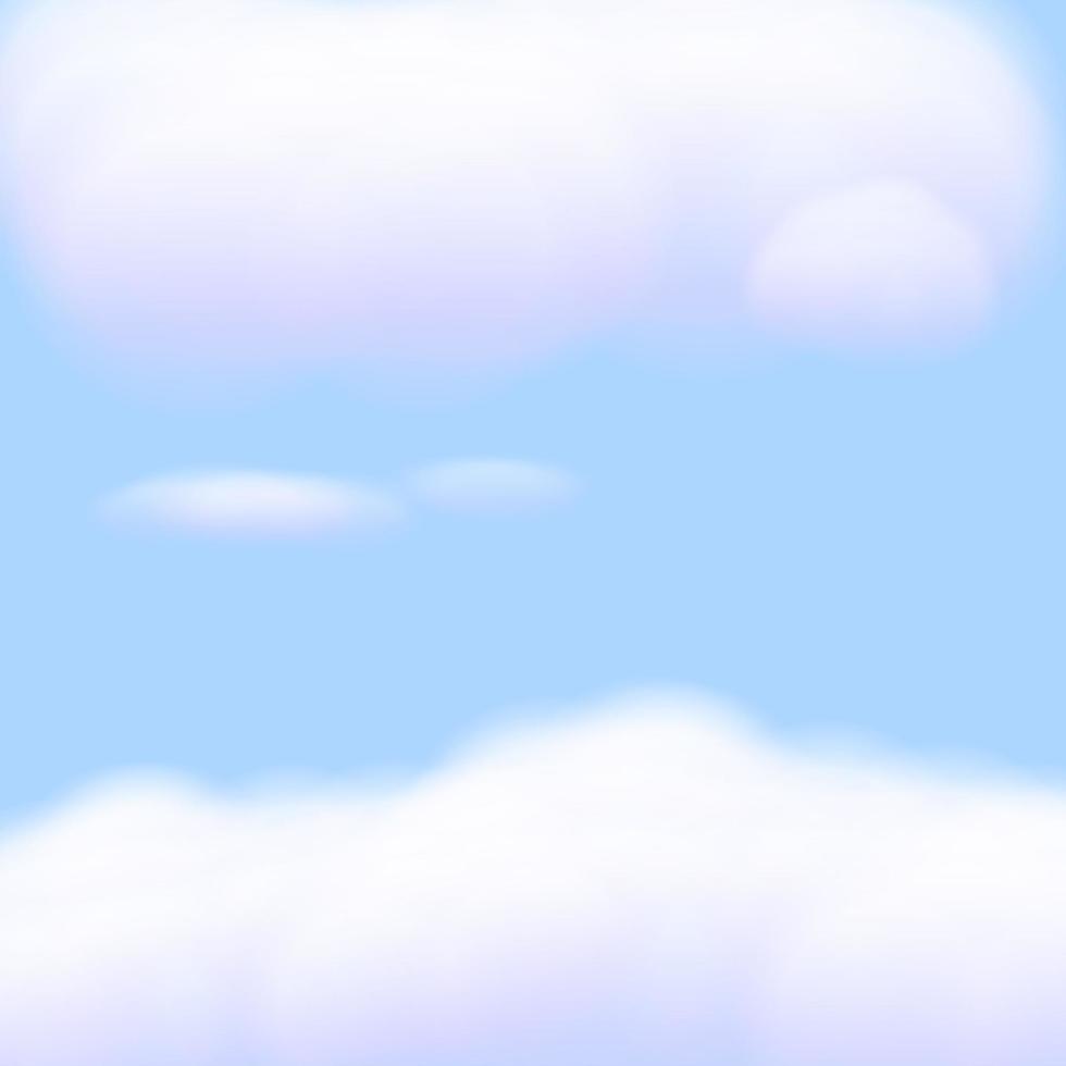 nube blanca realista en vector de fondo de cielo azul