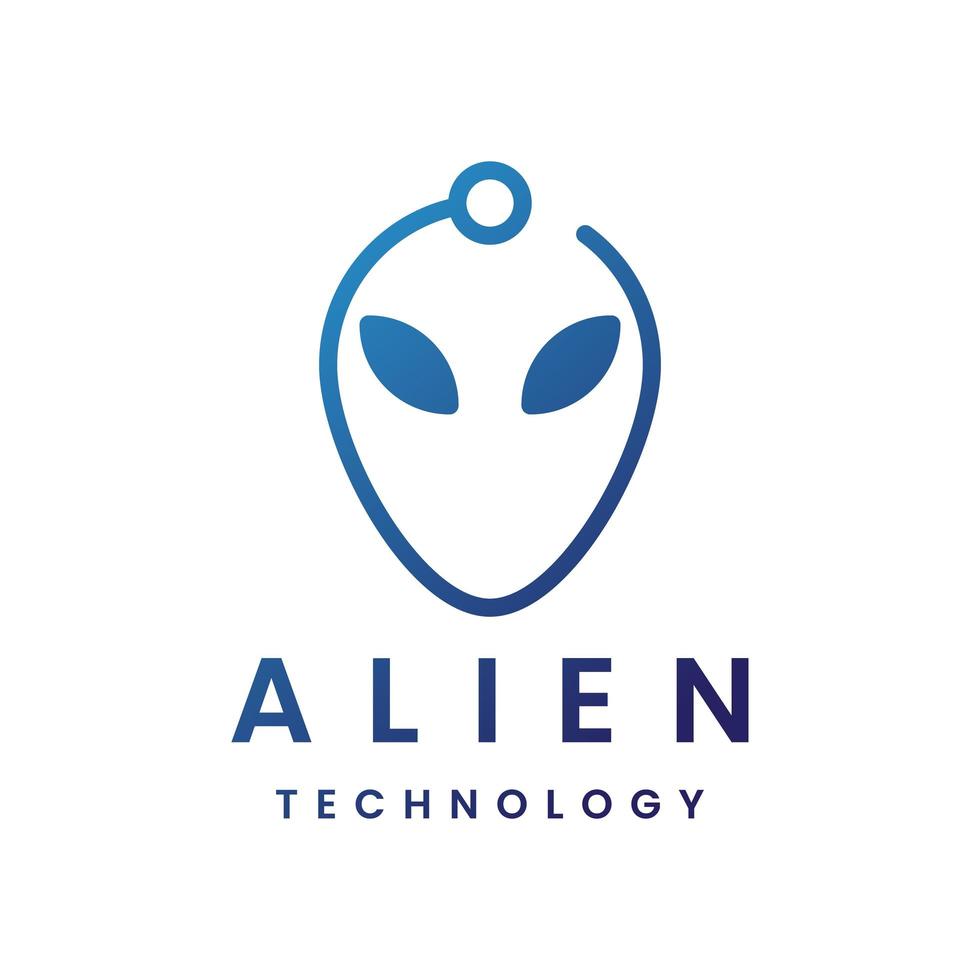 alien tech logo design vector