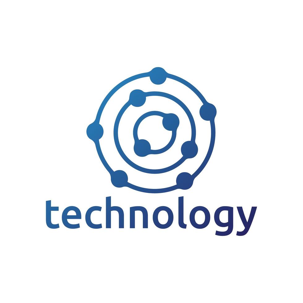 diseño de logotipo de tecnología circular vector