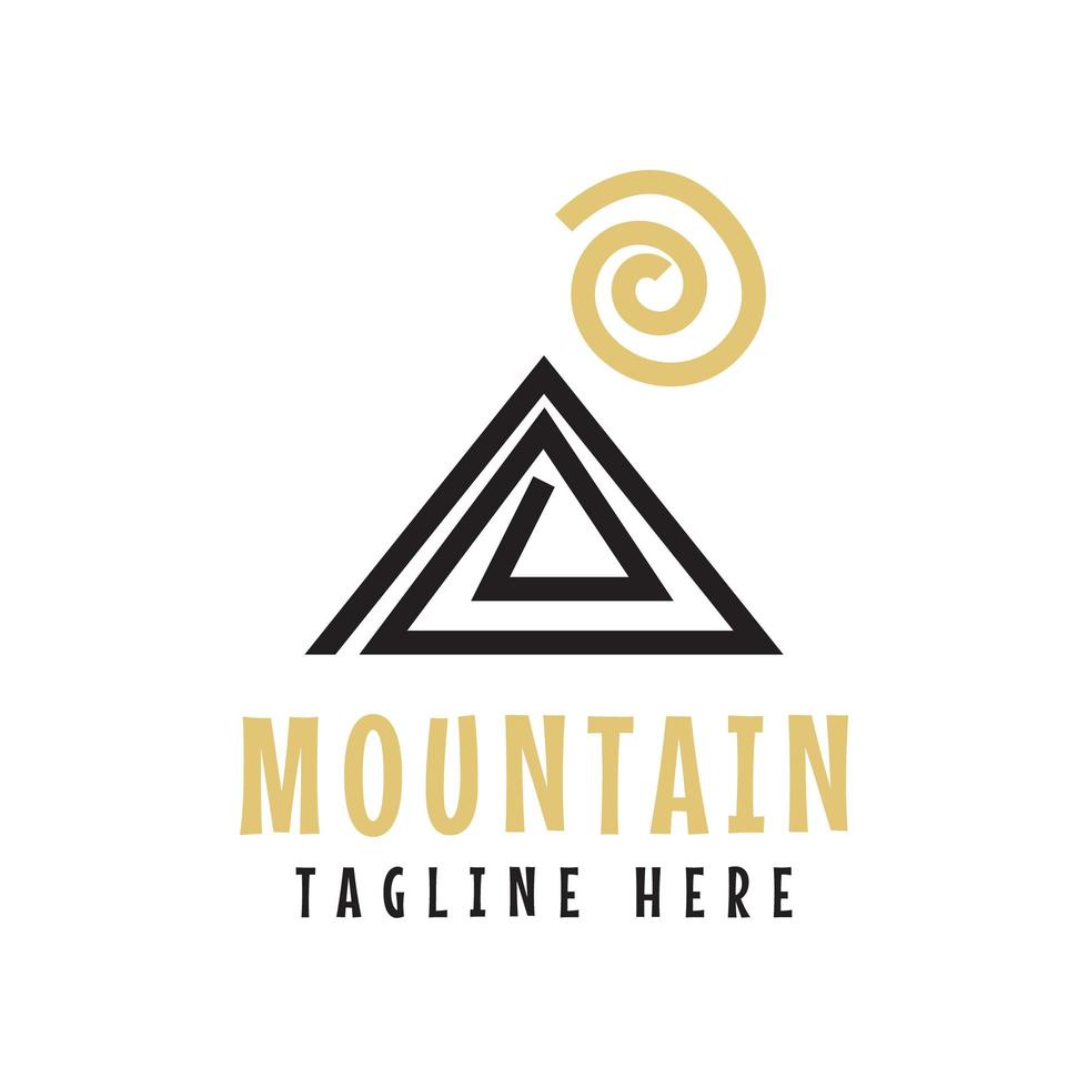 tribal mountain logo design vector