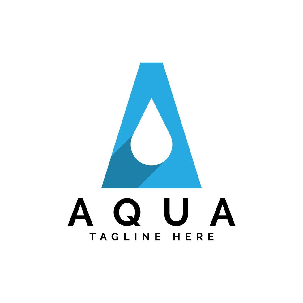 letter A for aqua logo design vector