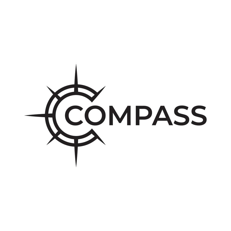 letter C compass logo design vector