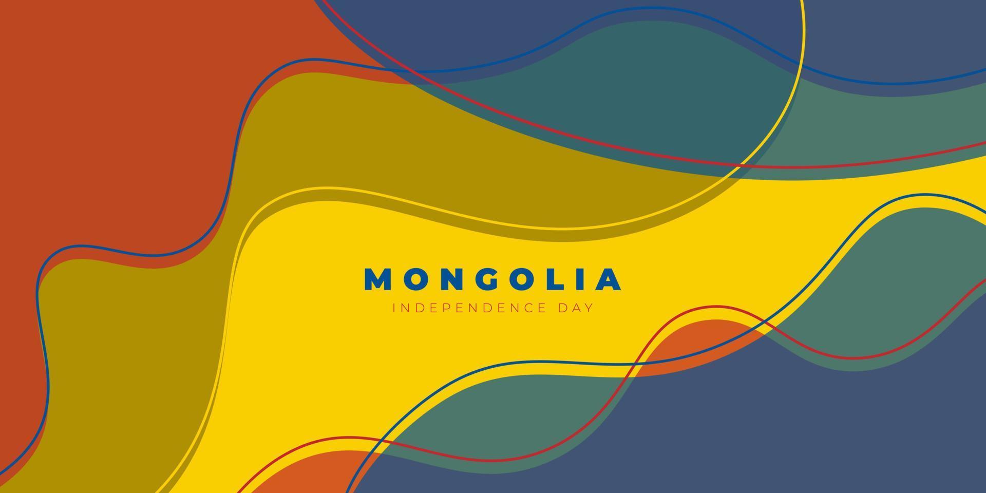 Blue, yellow and red abstract background design. Mongolia independence day template design. vector