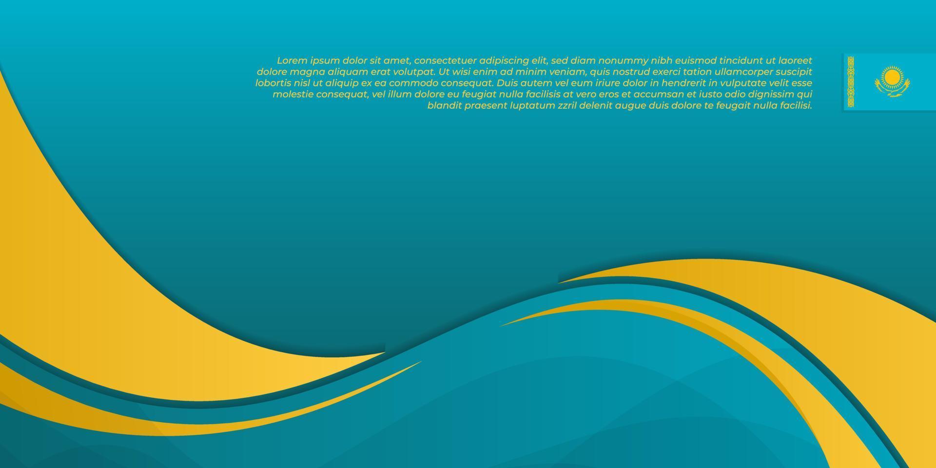 Wavy green and yellow background design. Kazakhstan independence day template design. vector