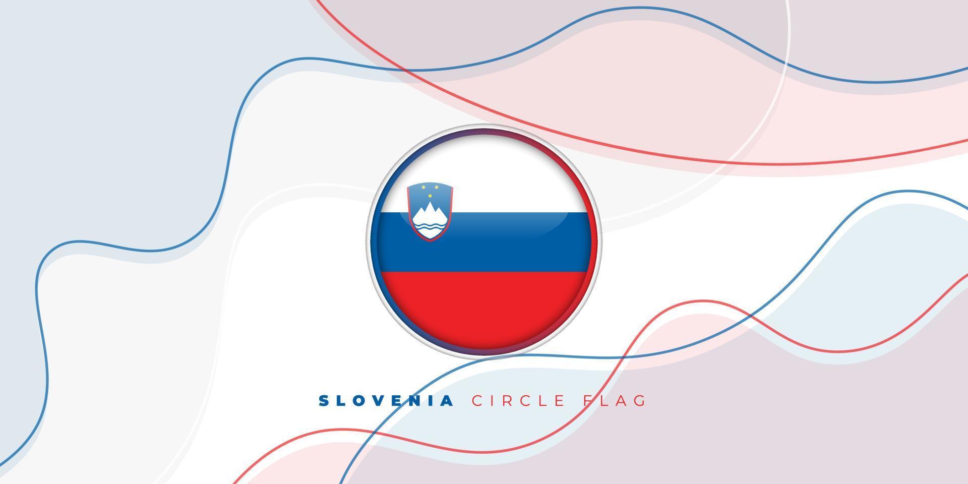 Circle Slovenia flag with abstract background design. Slovenia Independence day template design. vector