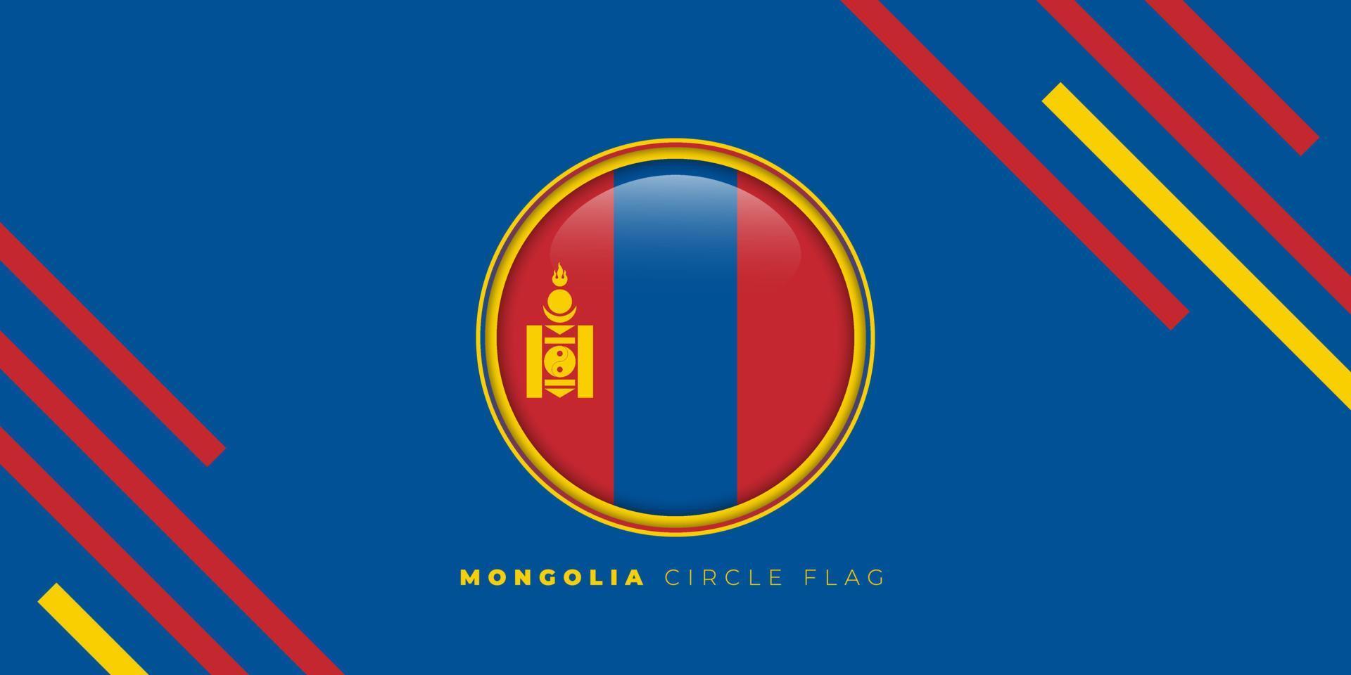 Circle Mongolia flag vector illustration. Mongolia independence day template design.