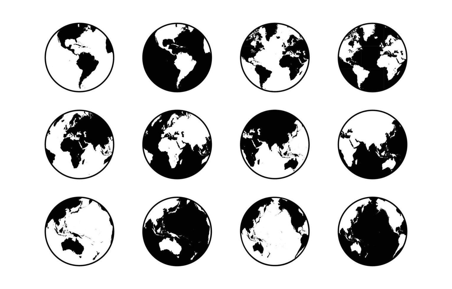 Earth Globe Icons Collection vector