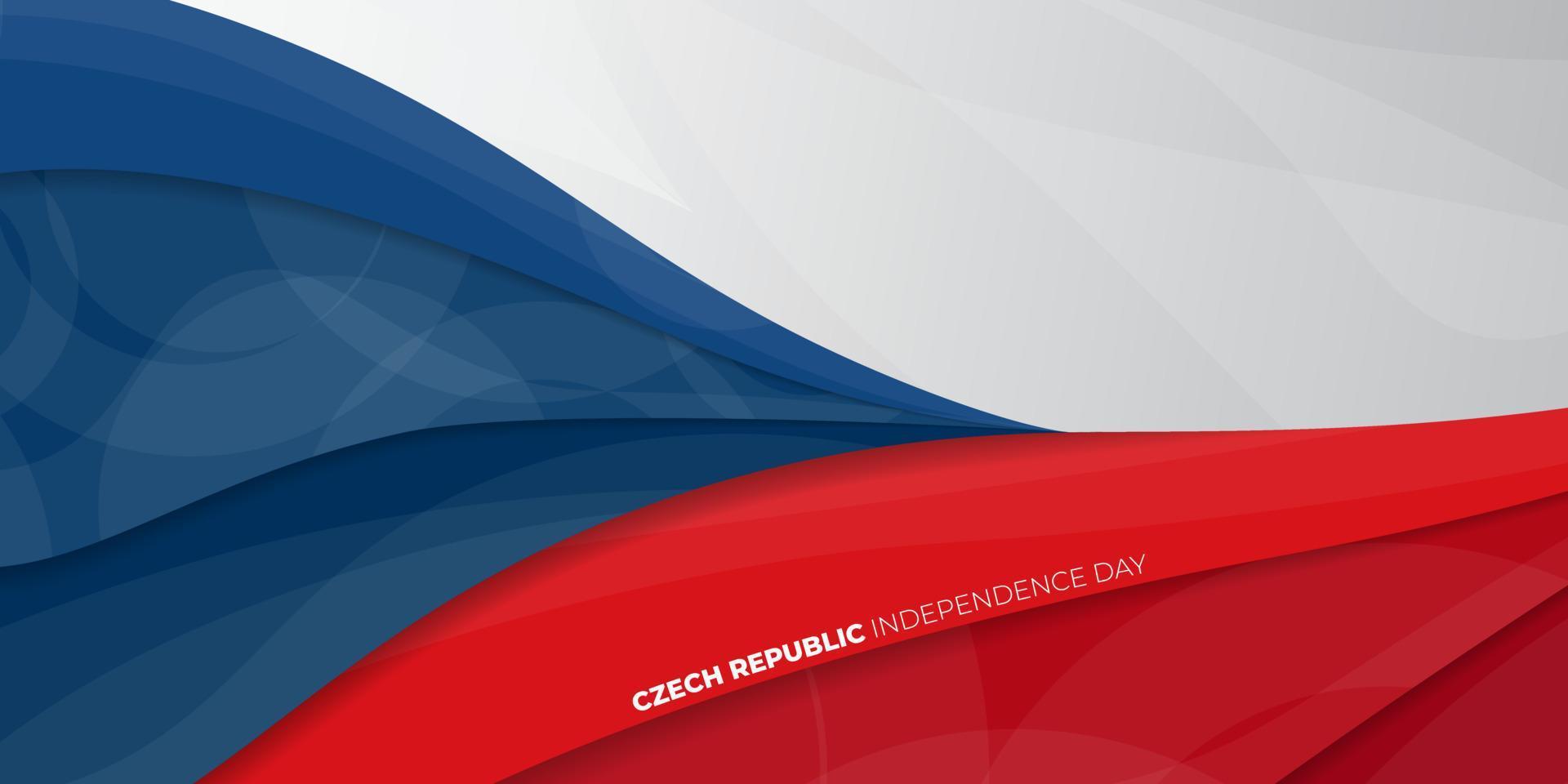 Red, white and blue Abstract background design. Czech Republic independence day background template. vector