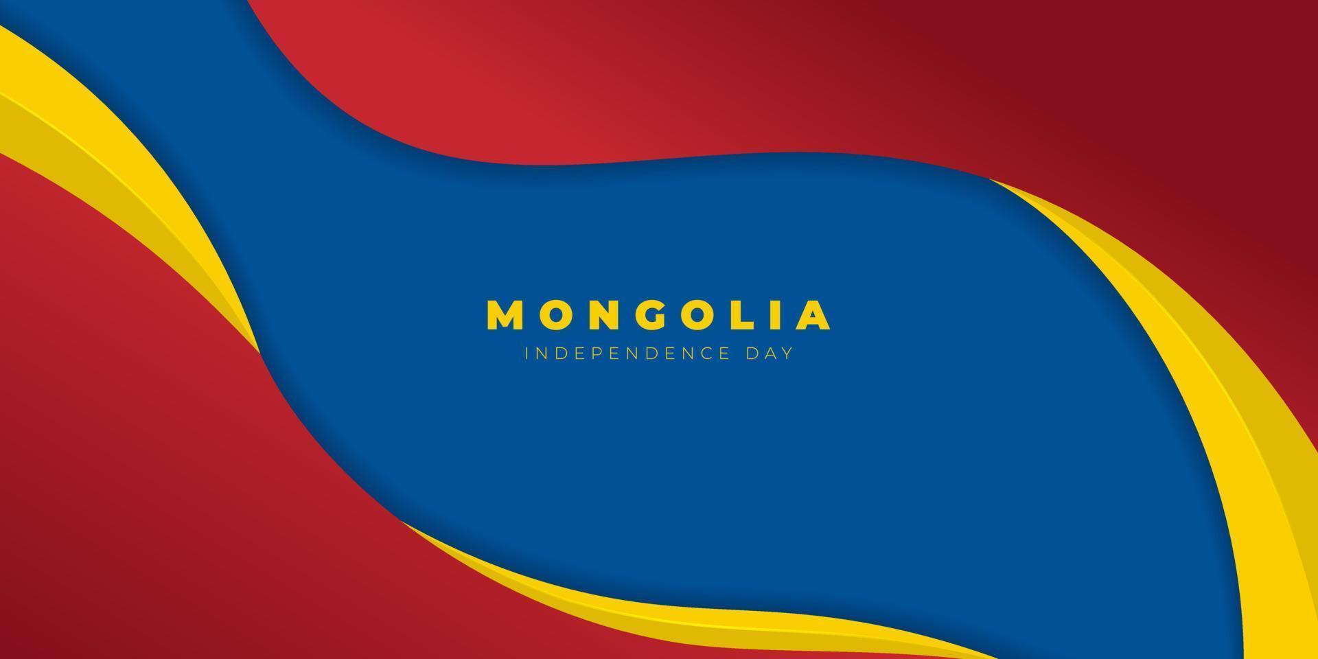 fondo abstracto azul y rojo con diseño de línea amarilla. diseño de plantilla del día de la independencia de mongolia. vector