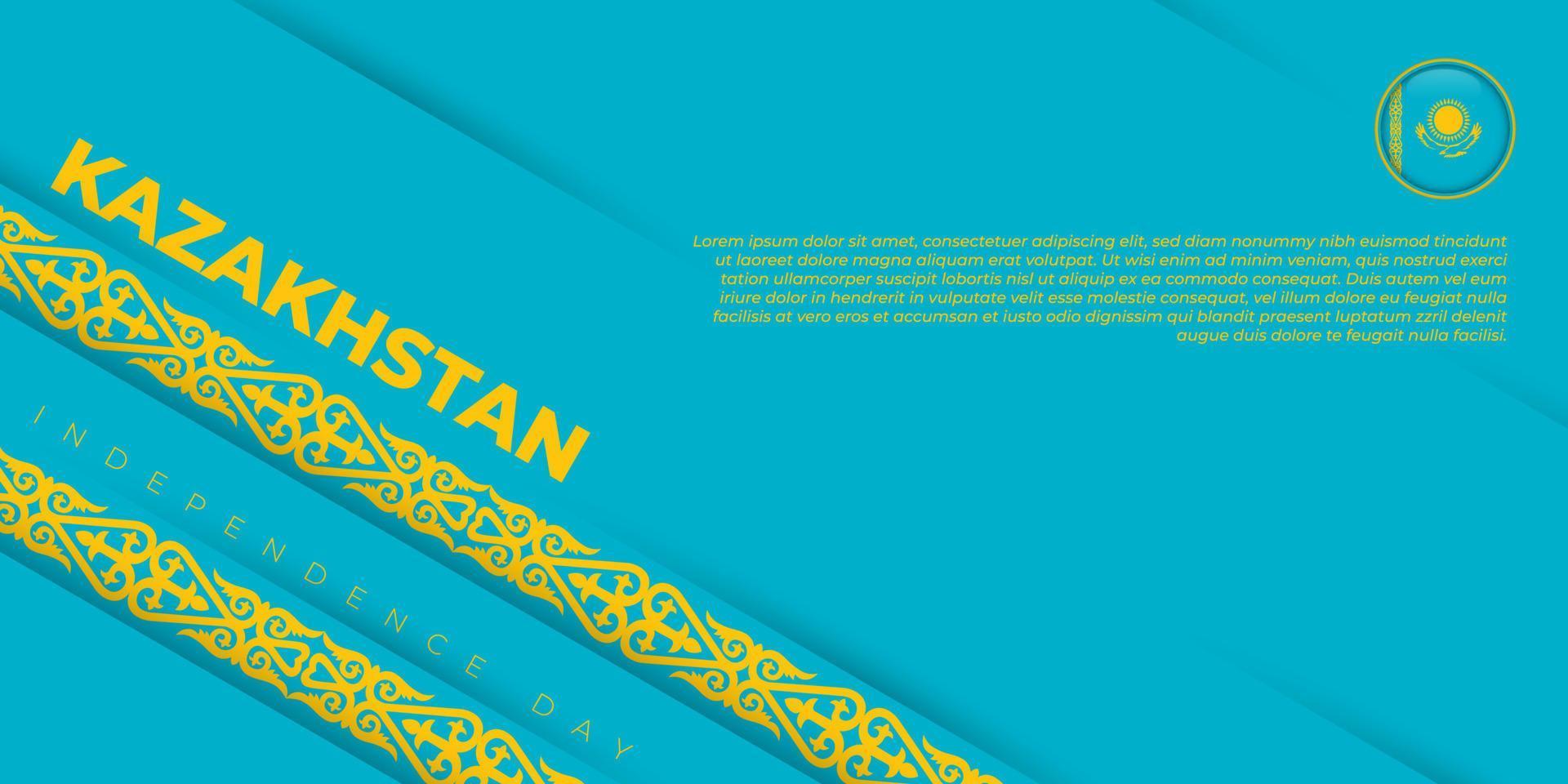 Kazakhstan background with ornament design. Kazakhstan independence day template design. vector