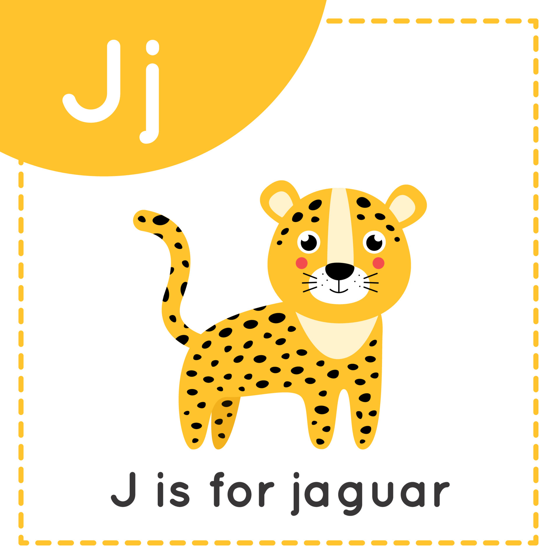 Learning English alphabet for kids. Letter J. Cute cartoon jaguar. 6574033 Vector Art at Vecteezy Learning English alphabet for kids. Letter J. Cute cartoon jaguar. 6574033 Vector Art at Vecteezy