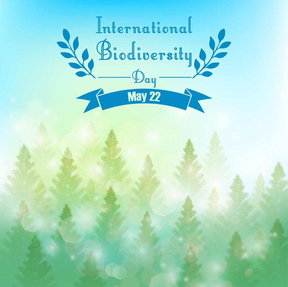 fondo de biodiversidad con palmeras y ribbon.vector vector