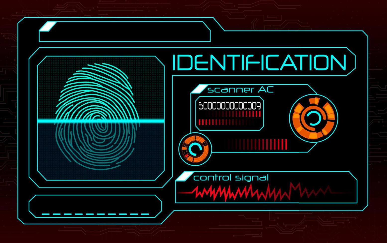 escáner de huellas dactilares, sistema de identificación vector