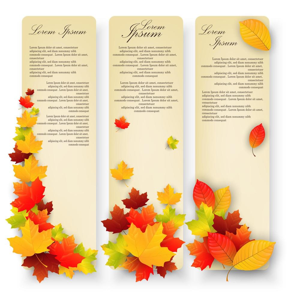 Autumn leaves banners.Vector vector