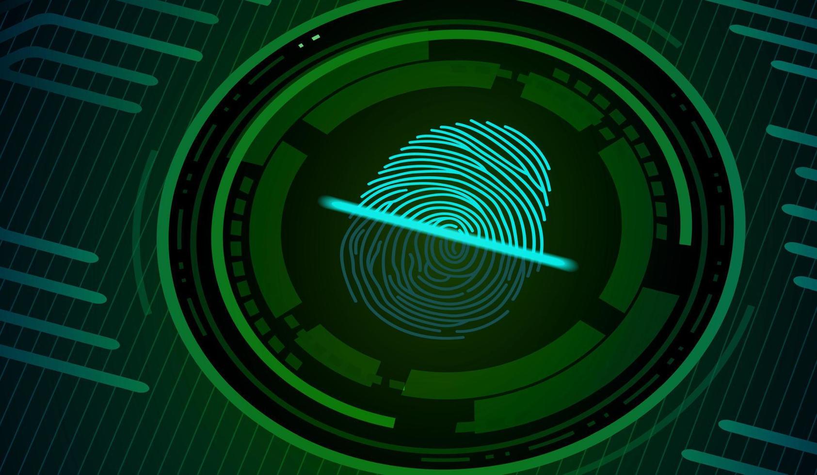 Fingerprint with concept green abstract technology background .Vector illustration vector